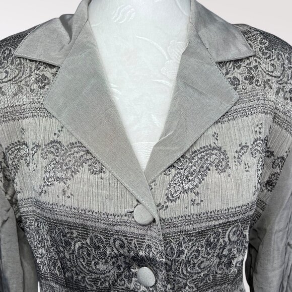 Vintage Long Sleeve Shirt Attached Vest Gray Size Medium - Picture 2 of 9